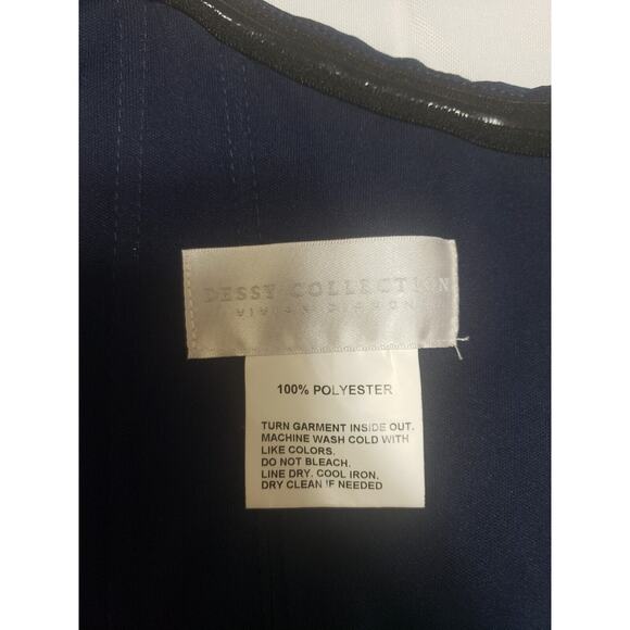 Vivian Diamond Atlantic Blue Flounce Sleeve Empire Waist Gown Slit Women's 4 - Picture 7 of 10